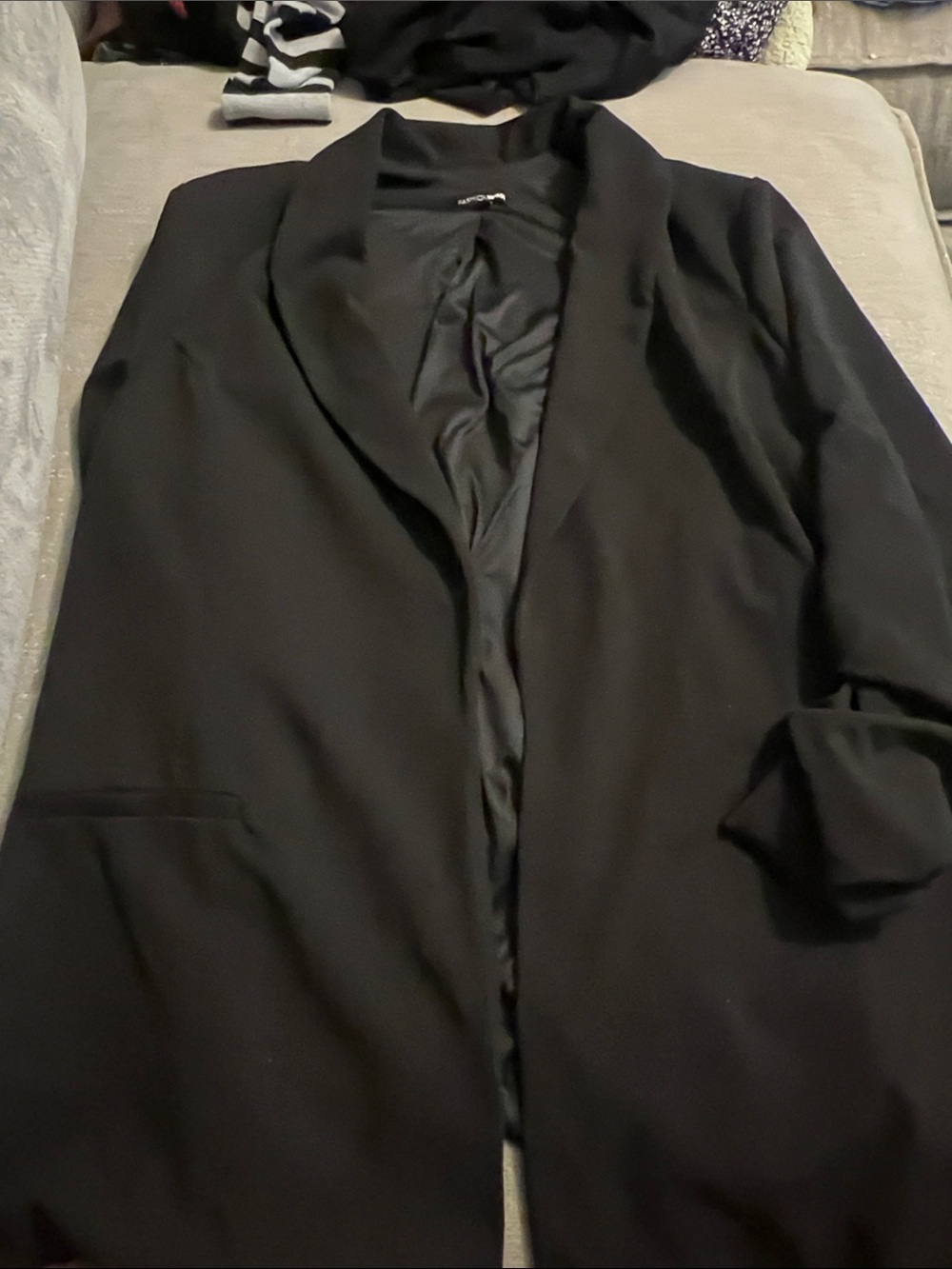 Classic Black Open Front Blazer